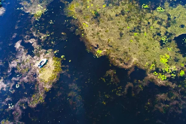 Vista Superior Rio Perto Kiev Ucrânia Tomado Com Drone — Fotografia de Stock