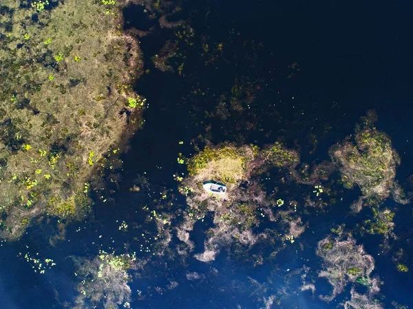Vista Superior Del Río Cerca Kiev Ucrania Tomada Con Dron — Foto de Stock