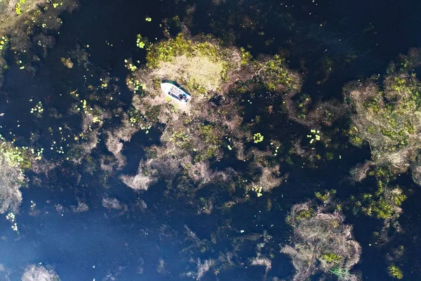 Vista Superior Del Río Cerca Kiev Ucrania Tomada Con Dron — Foto de Stock