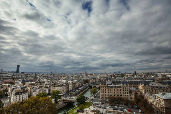 Κορυφαία Θέα Στο Παρίσι Από Τον Πύργο Notre Dame Paris — Φωτογραφία Αρχείου