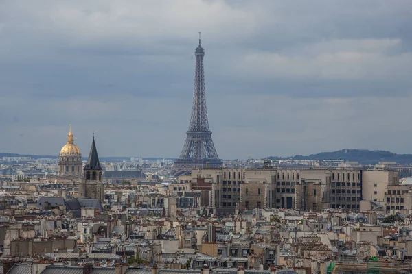Top View of Paris with Eiffel tower from the Notre Dame de Paris, France