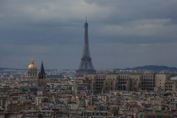 Κορυφή Του Παρισιού Πύργο Του Άιφελ Από Notre Dame Paris — Φωτογραφία Αρχείου