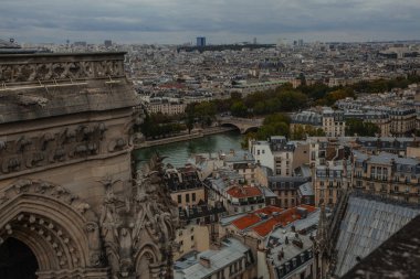 Notre Dame De Paris kulesinden Paris manzarası