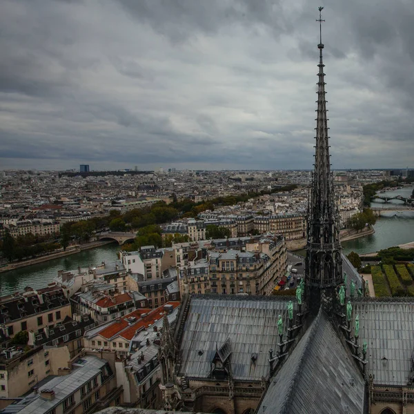 View Paris Historical Center Notre Dame Cathedral Tower — Stock Photo, Image