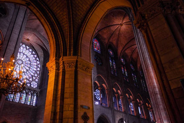 Paříž Října 2016 Interiér Katedrály Notre Dame Paris Stavba Notre — Stock fotografie