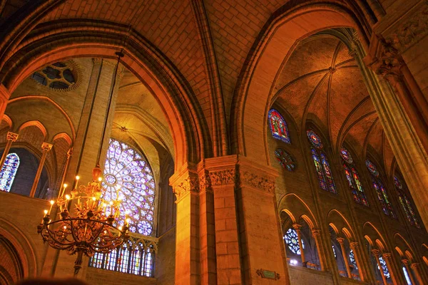 París Octubre Catedral Notre Dame París Interior Octubre 2016 Construcción —  Fotos de Stock