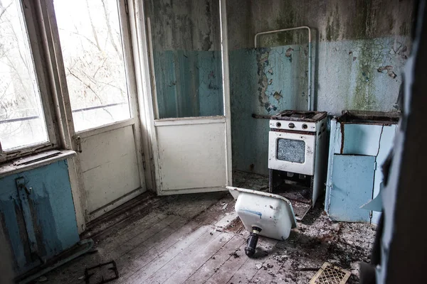 Inuti Ett Övergivet Hus Tjernobyl Ukraina — Stockfoto