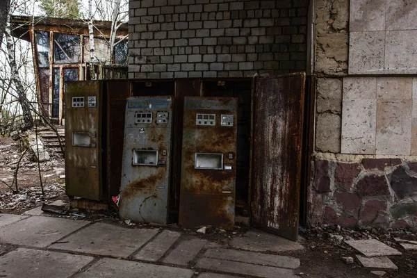 Pripjat Ukraina November 2018 Rusty Varuautomater För Försäljning Soda Vatten — Stockfoto
