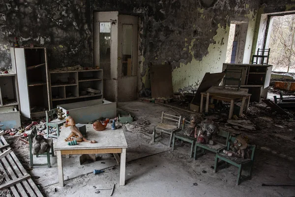 Jardim Infância Área Chernobyl Cidade Perdida Pripyat Ruínas Modernas Ucrânia — Fotografia de Stock