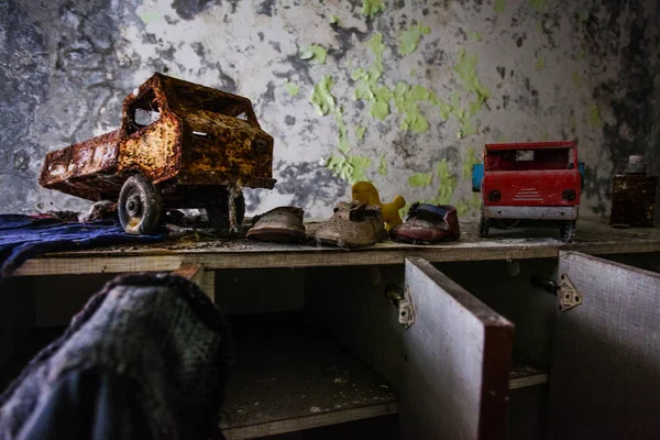 Jardín Infancia Zona Chernobyl Ciudad Perdida Pripyat Ruinas Modernas Ucrania — Foto de Stock