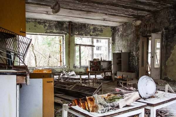 Детский Сад Чернобыльская Зона Потерянный Город Припять Современные Руины Украина — стоковое фото