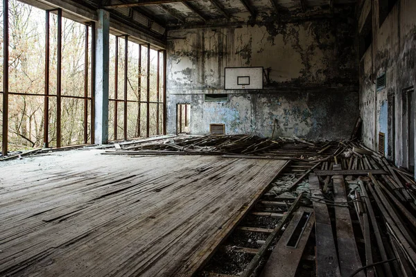 Баскетбольная Площадка Чернобыль Припять Украина — стоковое фото