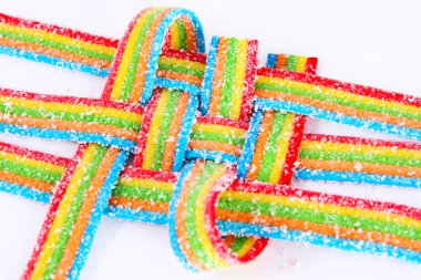 Jöleli şeker şeker beyaz zemin üzerinde