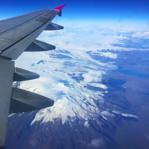 Luchtfoto Van Ijsland Vanuit Het Vliegtuig — Stockfoto