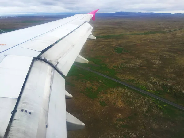 Εναέρια Θέα Της Ισλανδίας Από Αεροπλάνο Της Εταιρείας Wizzair — Φωτογραφία Αρχείου