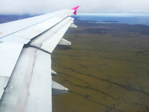 Vista Aérea Islandia Desde Avión Compañía Wizzair —  Fotos de Stock