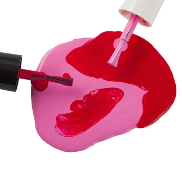 Bouteille Vernis Ongles Rose Rouge Isolé — Photo