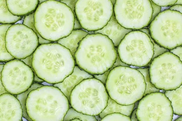 Свіжі Зелені Скибочки Огірків Фон — стокове фото