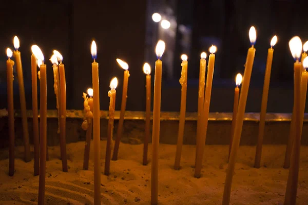 Velas Encendidas Santa Catedral Sepulcral Jerusalén — Foto de Stock