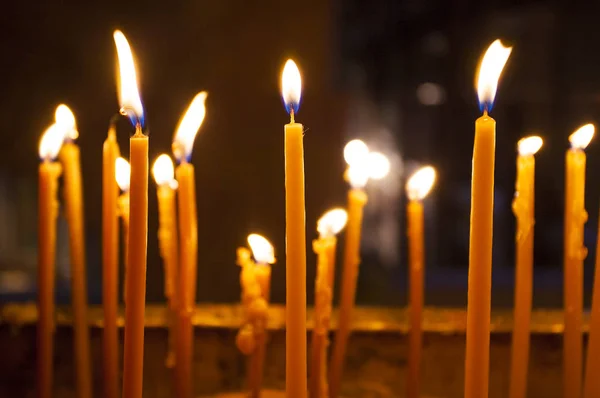 Candles Light Holy Sepulchre Cathedral Jerusalem — 스톡 사진