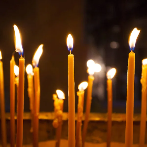 Candles Light Holy Sepulchre Cathedral Jerusalem — 스톡 사진