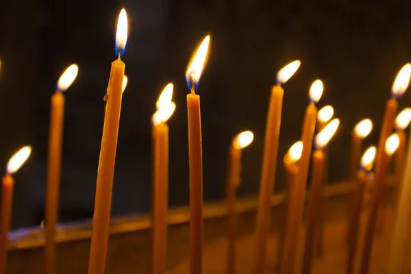 Candles Light Holy Sepulchre Cathedral Jerusalem — Stock Photo, Image