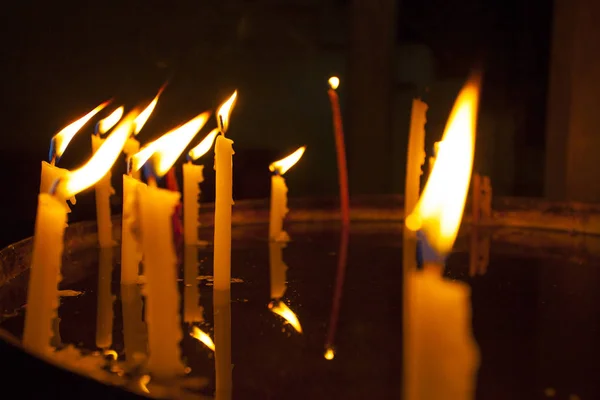 Lume Candela Nella Cattedrale Del Santo Sepolcro Gerusalemme — Foto Stock