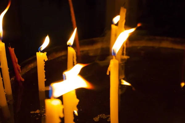 Velas Encendidas Santa Catedral Sepulcral Jerusalén — Foto de Stock