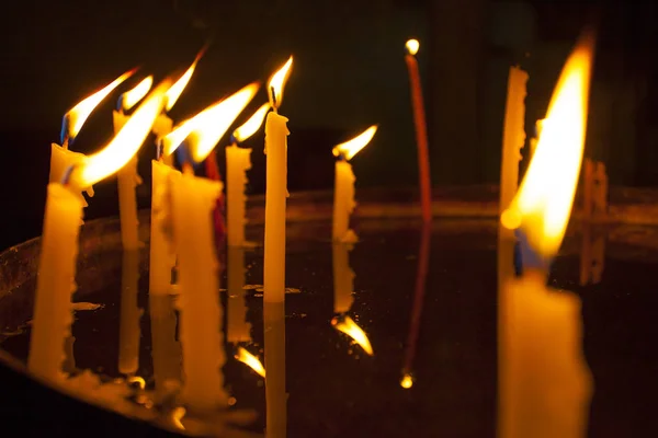 Velas Iluminam Santa Catedral Sepulcro Jerusalém — Fotografia de Stock