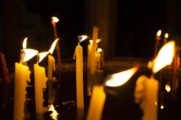 Candles Light Holy Sepulchre Cathedral Jerusalem — Stockfoto