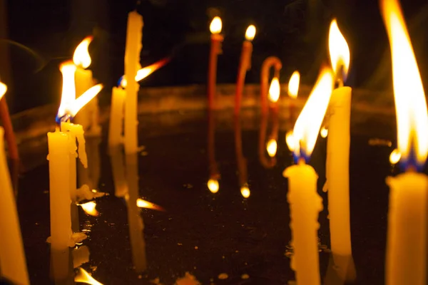 Velas Encendidas Santa Catedral Sepulcral Jerusalén — Foto de Stock