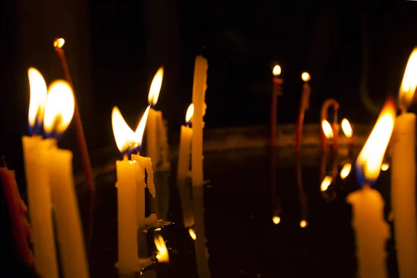 Candles Light Holy Sepulchre Cathedral Jerusalem — Stock Photo, Image