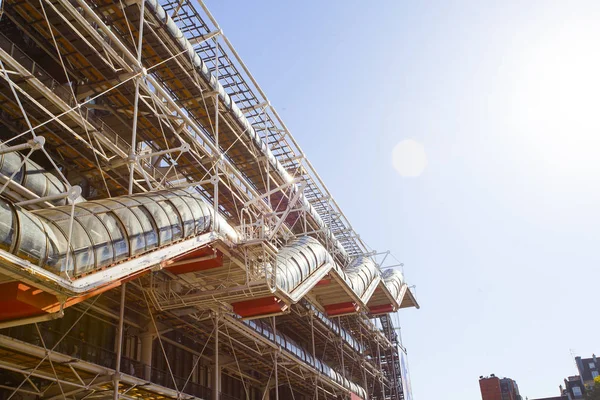 Paris Frankrike Oktober 2016 Fasad Centrum Georges Pompidou Centre Georges — Stockfoto