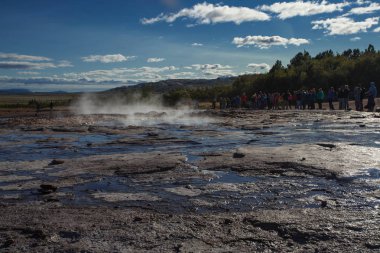 İzlanda Strokkur Geyser Milli Parkı.