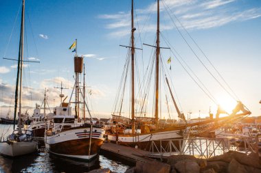 Husavik, İzlanda - 17 Ağustos 2017: Histor'un güzel görünümü