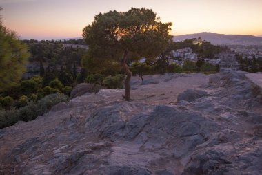 Gün batımı saatinde Atina'nın en iyi görünümü, Yunanistan