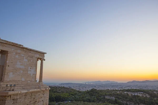 Известный Афинский Акрополь Акрополь Включает Себя Великолепные Архитектурные Сооружения Самым — стоковое фото