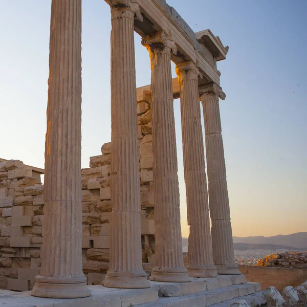 Famoso Edificio Antiguo Erechtheon Acrópolis Atenas Grecia — Foto de Stock