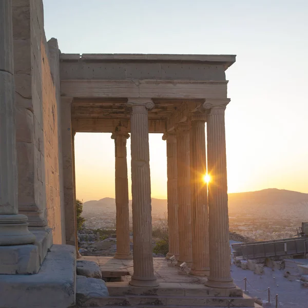Древнее Здание Эрехтеона Акрополе Афины Греция — стоковое фото