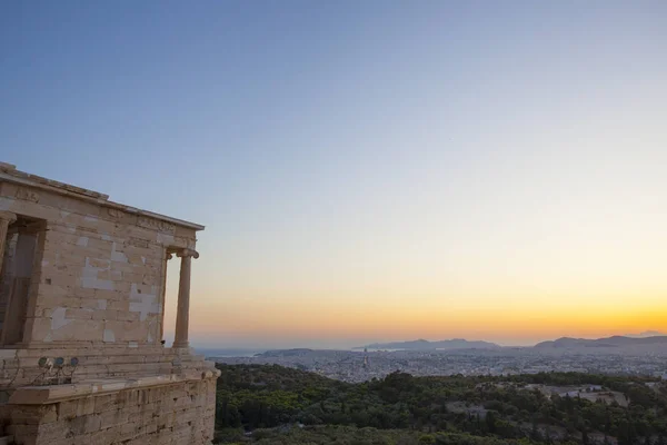 Berömda Antika Akropolis Hill Aten Akropolis Inkluderar Stora Arkitektoniska Den — Stockfoto