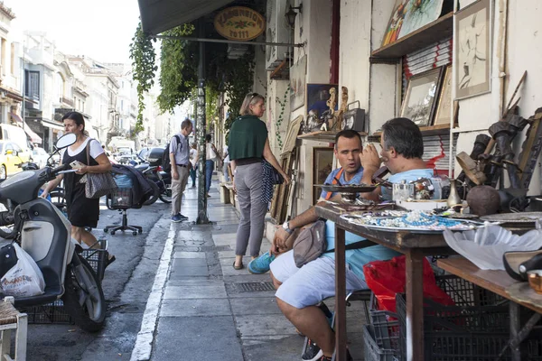 Athens Grækenland Januar 2019 Antikviteter Til Salg Det Berømte Loppemarked - Stock-foto