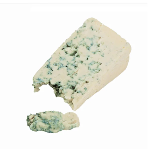 Formaggio Fresco Aromatico Blu Isolato Sullo Sfondo Bianco — Foto Stock