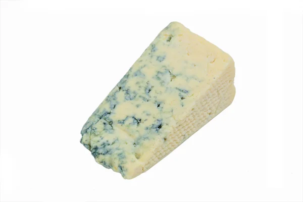 Čerstvý Aromatický Modrý Sýr Izolovaný Bílém Pozadí — Stock fotografie