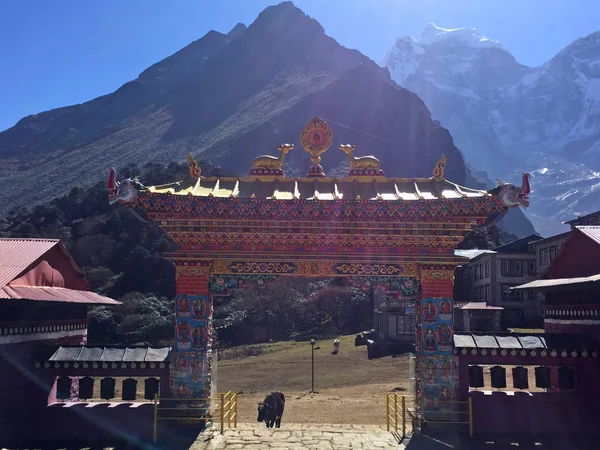 Mosteiro Budista Mais Alto Nepal Tengboche — Fotografia de Stock