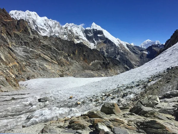 Cho Geçidi Nden Gokyo Göllerinden Everest Merkez Kampı Giderken — Stok fotoğraf