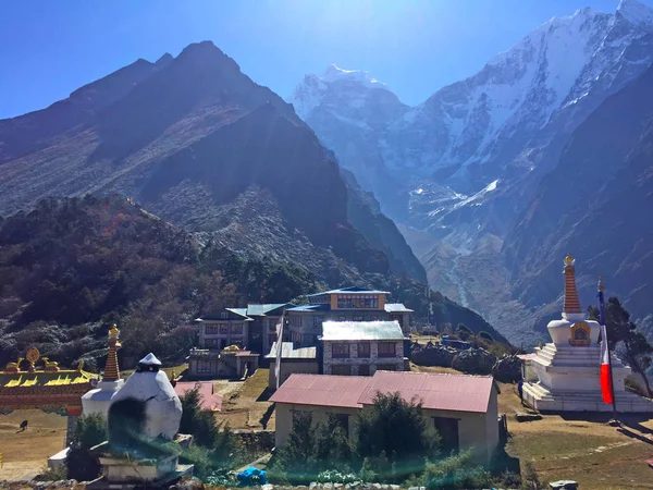 Ψηλότερο Βουδιστικό Μοναστήρι Στο Νεπάλ Τενμπότσε — Φωτογραφία Αρχείου