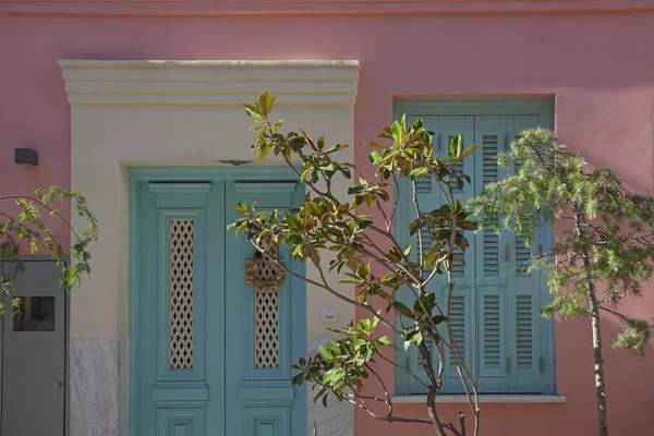 Atina Greese Güzel Parlak Evler Saksılar — Stok fotoğraf