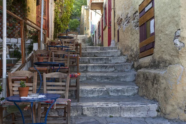 Street Cafe Central Ancient Part Athens Greece — Stock Photo, Image