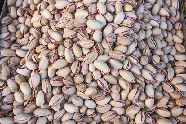 Pistagenötter Nötter Bakgrund Redo Att Äta Från Marknaden — Stockfoto