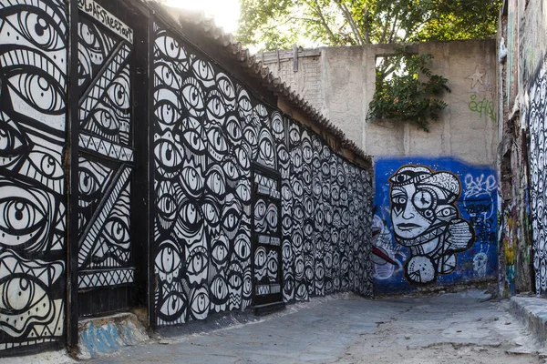 Atina Yunanistan Eylül 2019 Şehir Surlarında Çağdaş Grafiti Sanatı Yunanistan — Stok fotoğraf